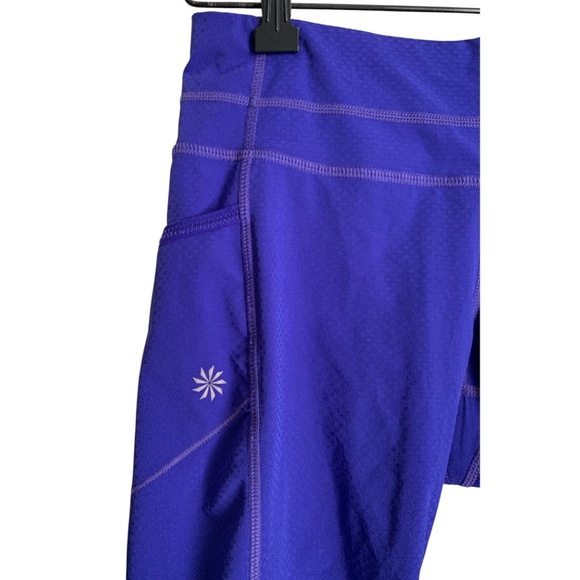 Athleta Women's Sonar Active Leggings XS Reflective Capri Back/Side Pockets - Picture 7 of 10